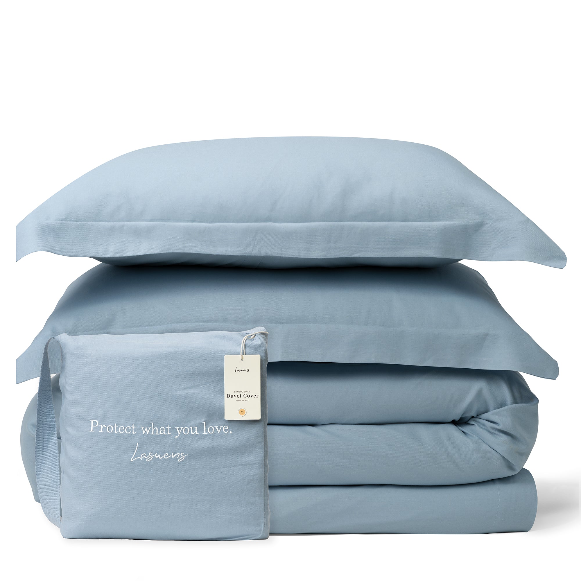 blue bamboo linen duvet cover #color_blue
