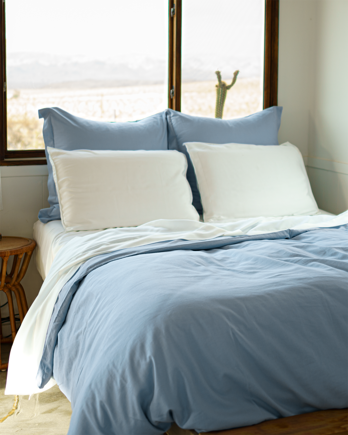 blue bamboo linen duvet cover #color_blue