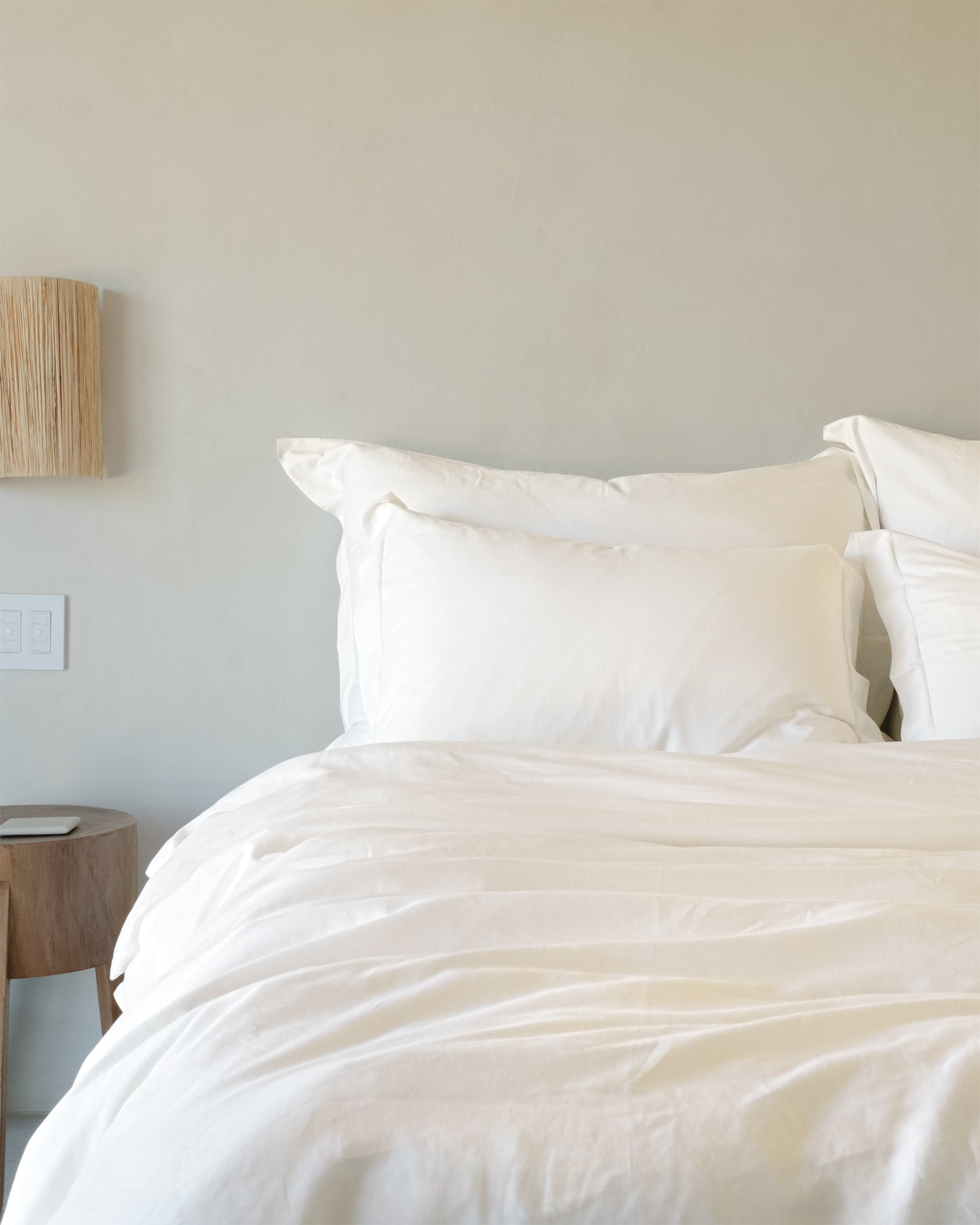 white bamboo linen duvet cover #color_milk