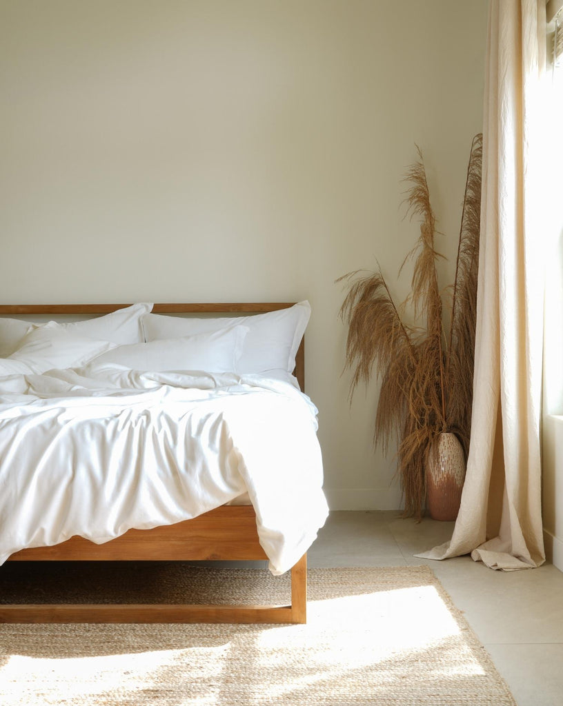 white bamboo linen duvet cover #color_white