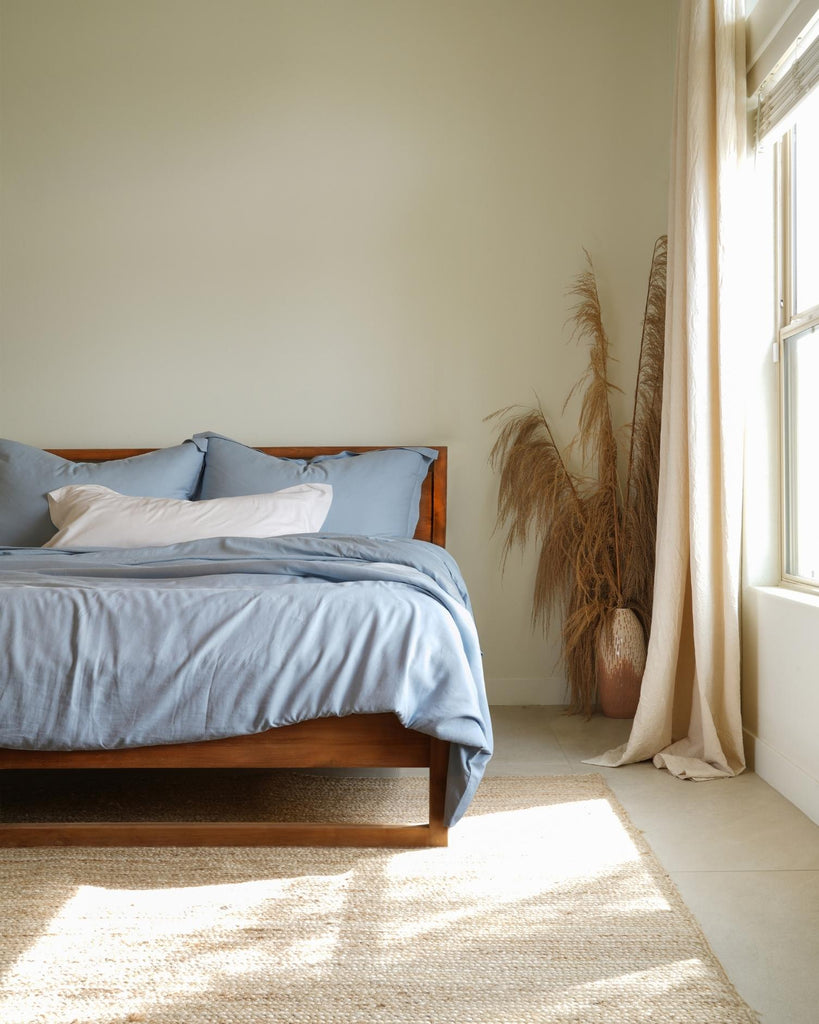 blue bamboo linen duvet cover #color_blue
