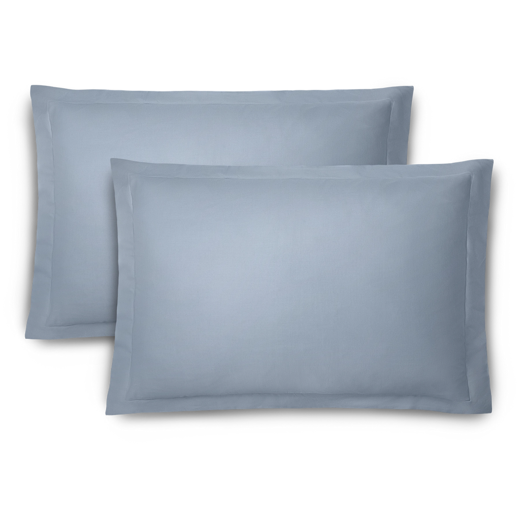 Blue bamboo linen sham set #color_blue