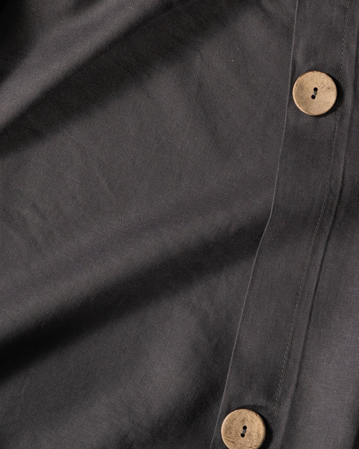 Grey bamboo linen duvet cover buttons #color_dark-grey