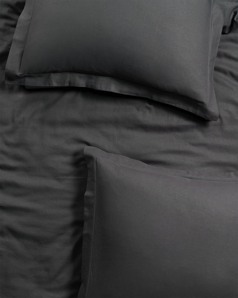 Grey bamboo linen shams #color_dark-grey