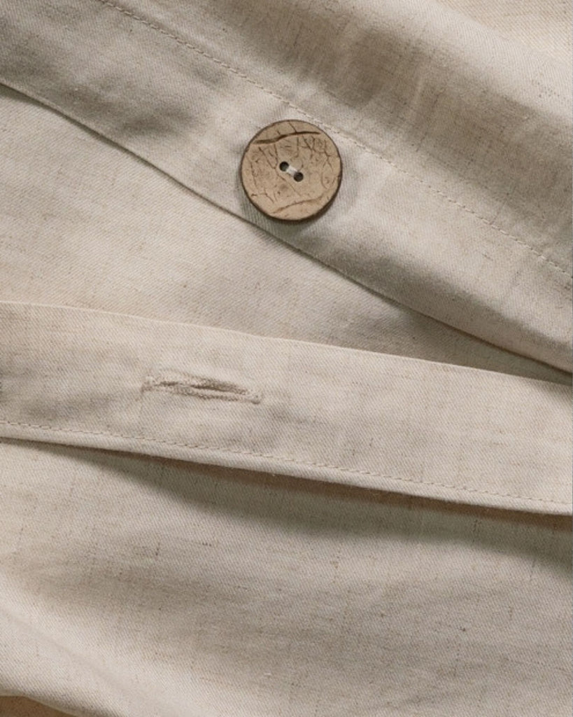 natural bamboo linen duvet cover button enclosure #color_natural